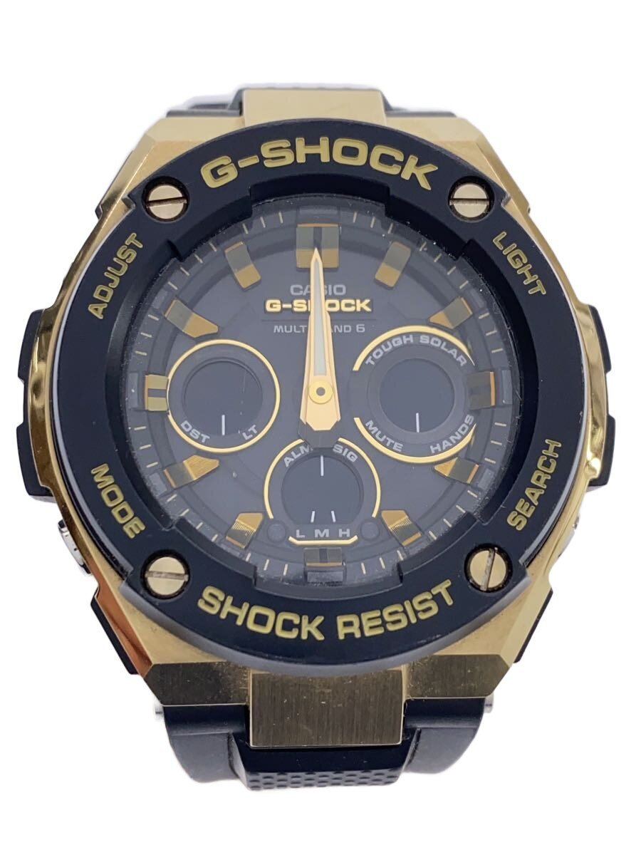 【中古】CASIO◆ソーラーウオッチ・G-SHOCK/デジアナ/天然ゴム/BLK/BLK/SS【服飾雑貨他】