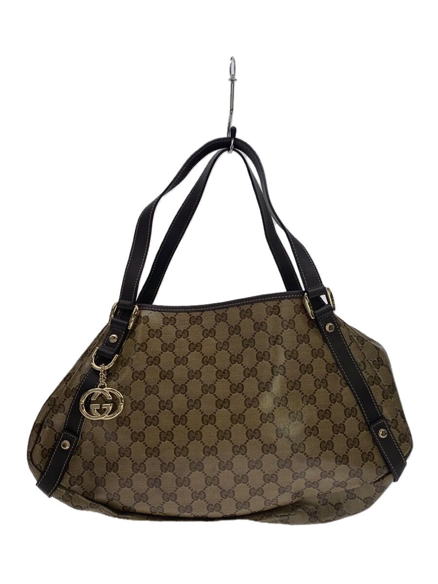 【中古】GUCCI◆ハンドバック/BEG/総柄/130736/アビーハンド/なめし革分け取りキズ有【御徒面子】