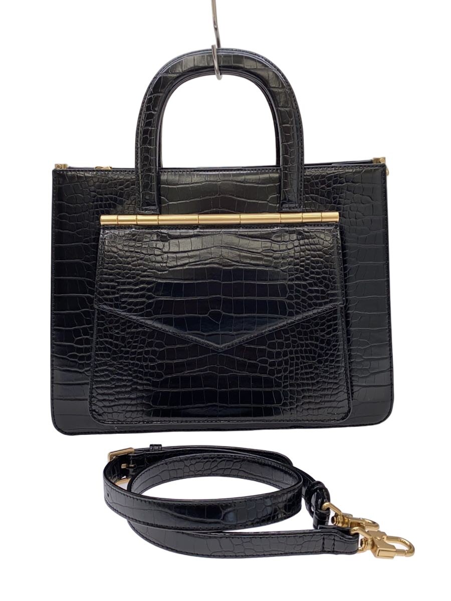 【中古】CHARLES\u0026KEITH◆ハンドバック/なめし革/BLK/CK2-30781004【御徒面子】