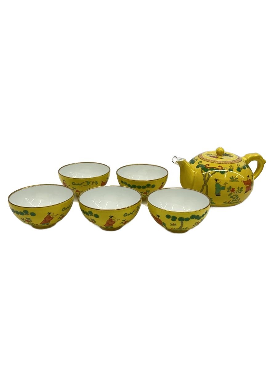 【中古】香蘭社◆湯呑/茶器揃/万暦人物絵/6点セット/YLW/有田焼【キッチン用品】