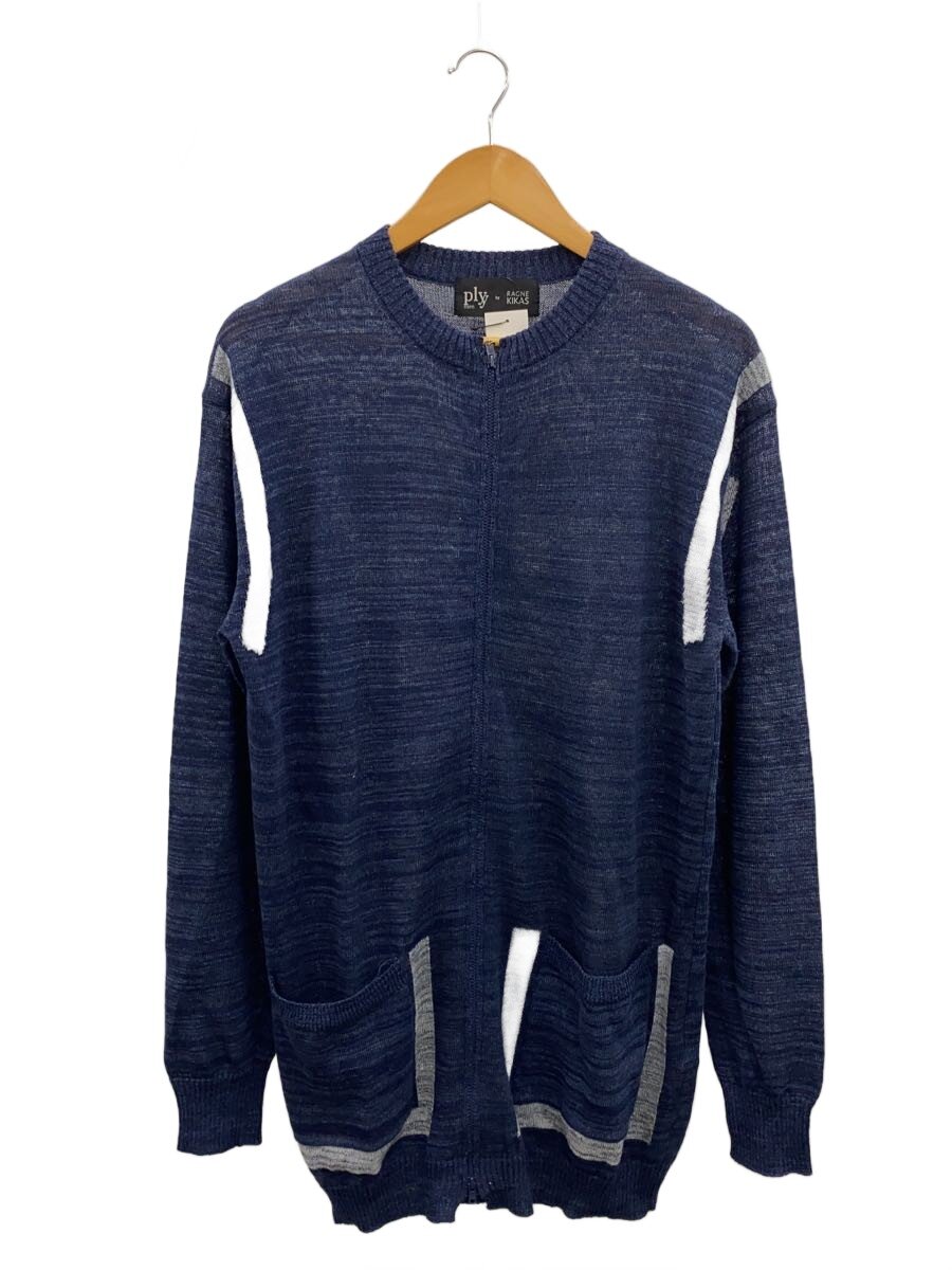 【中古】RAGNE KIKAS for Yohji Yamamoto◆編み物・スウェーター(薄っぺら)/3/リネン/NVY/固定ディスク-K76-989【メンズウェア】