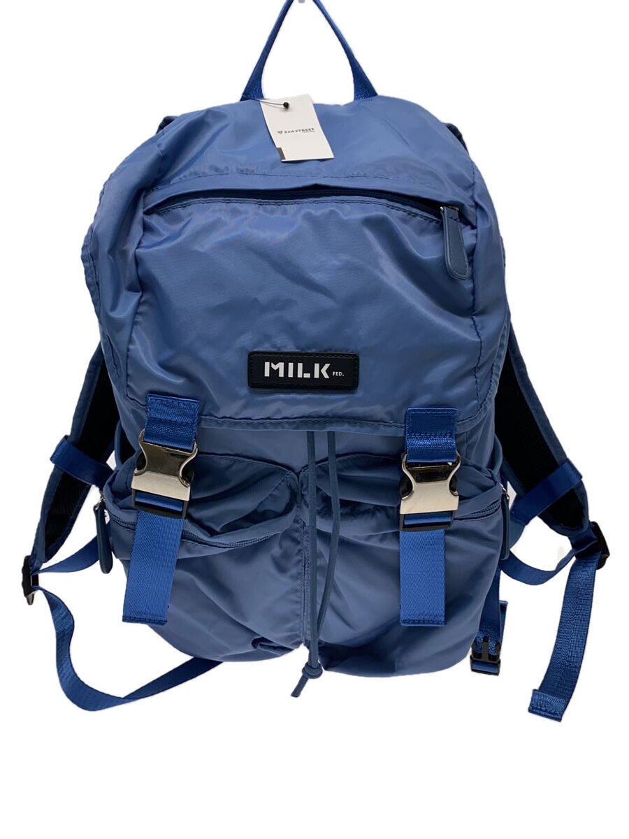 【中古】MILK FED.◆LOGO PLATE BACKPACK MILKFED/ポリエステル/青み/無地/103241053005【御徒面子】