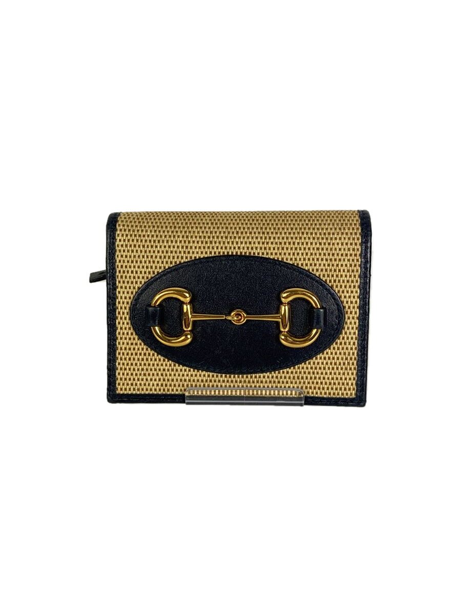 【中古】GUCCI◆2つ折り銭入れ_配管ビット1955/--/BEG/レディース【服飾雑貨他】