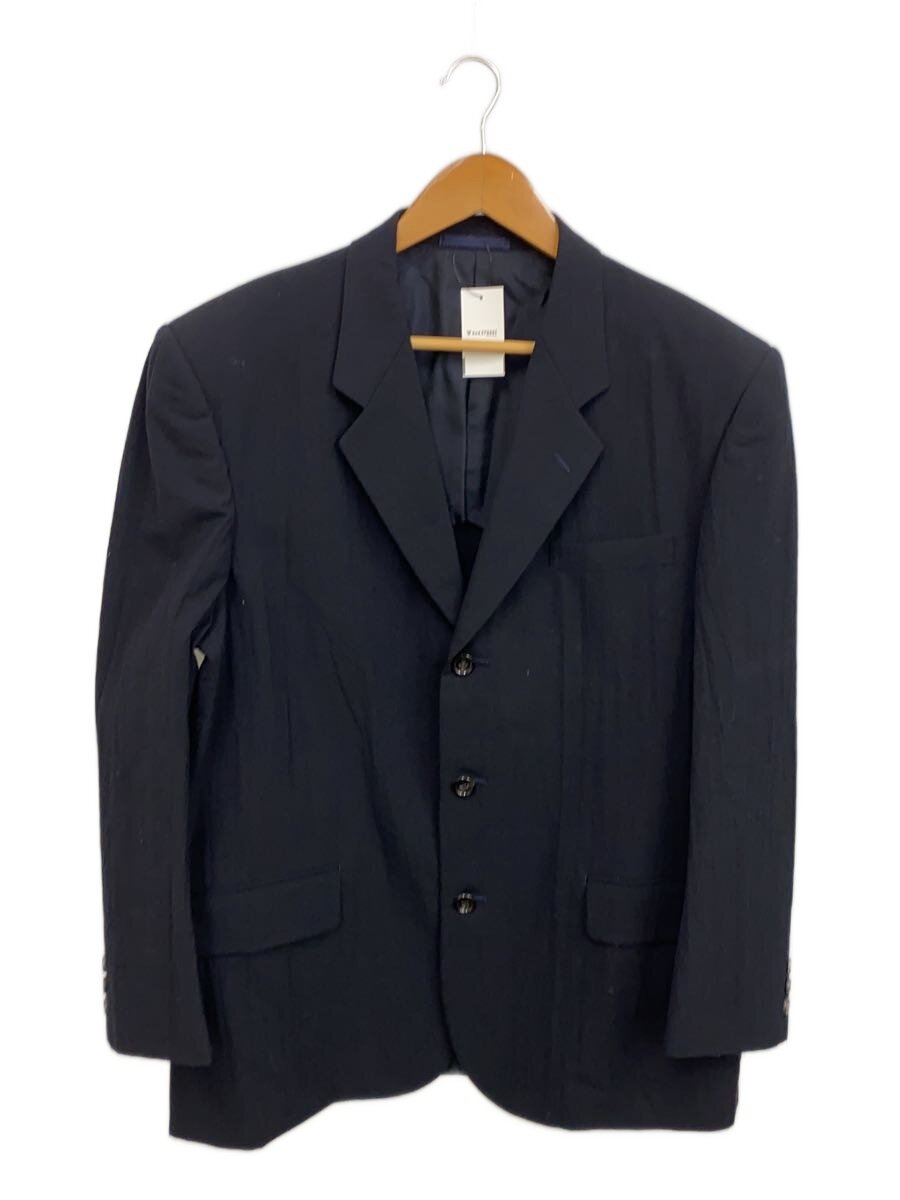 【中古】COMME des GARCONS HOMME◆テーラードジャケット/M/羊毛/NVY/無地/HJ-10015M【メンズウェア】
