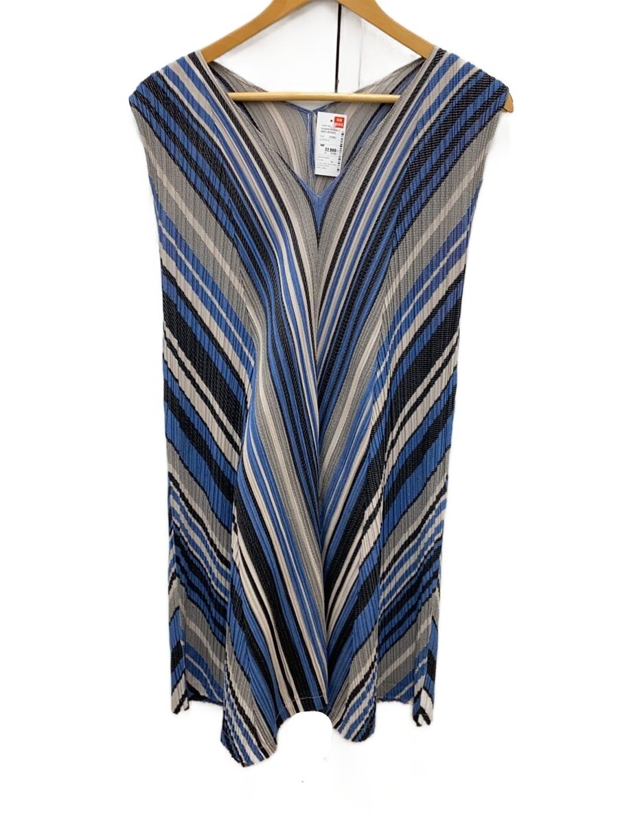 【中古】PLEATS PLEASE ISSEY MIYAKE◆16SS/筋目/2/ポリエステル/BLU/縞模様/PP61-JH646//【レディース御召しもの】