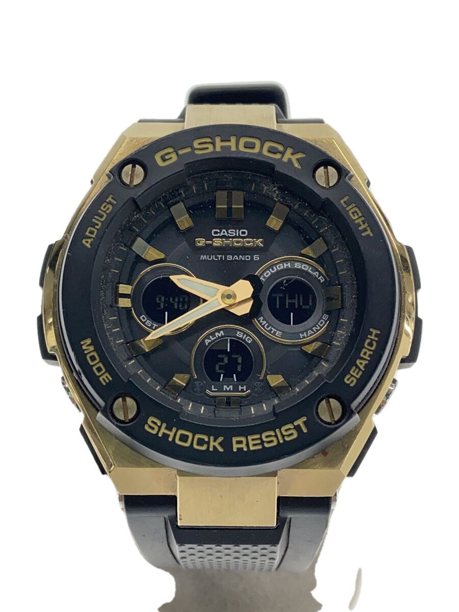 【中古】CASIO◆ソーラーウオッチ・G-SHOCK/デジアナ/天然ゴム/BLK/BLK//【服飾雑貨他】