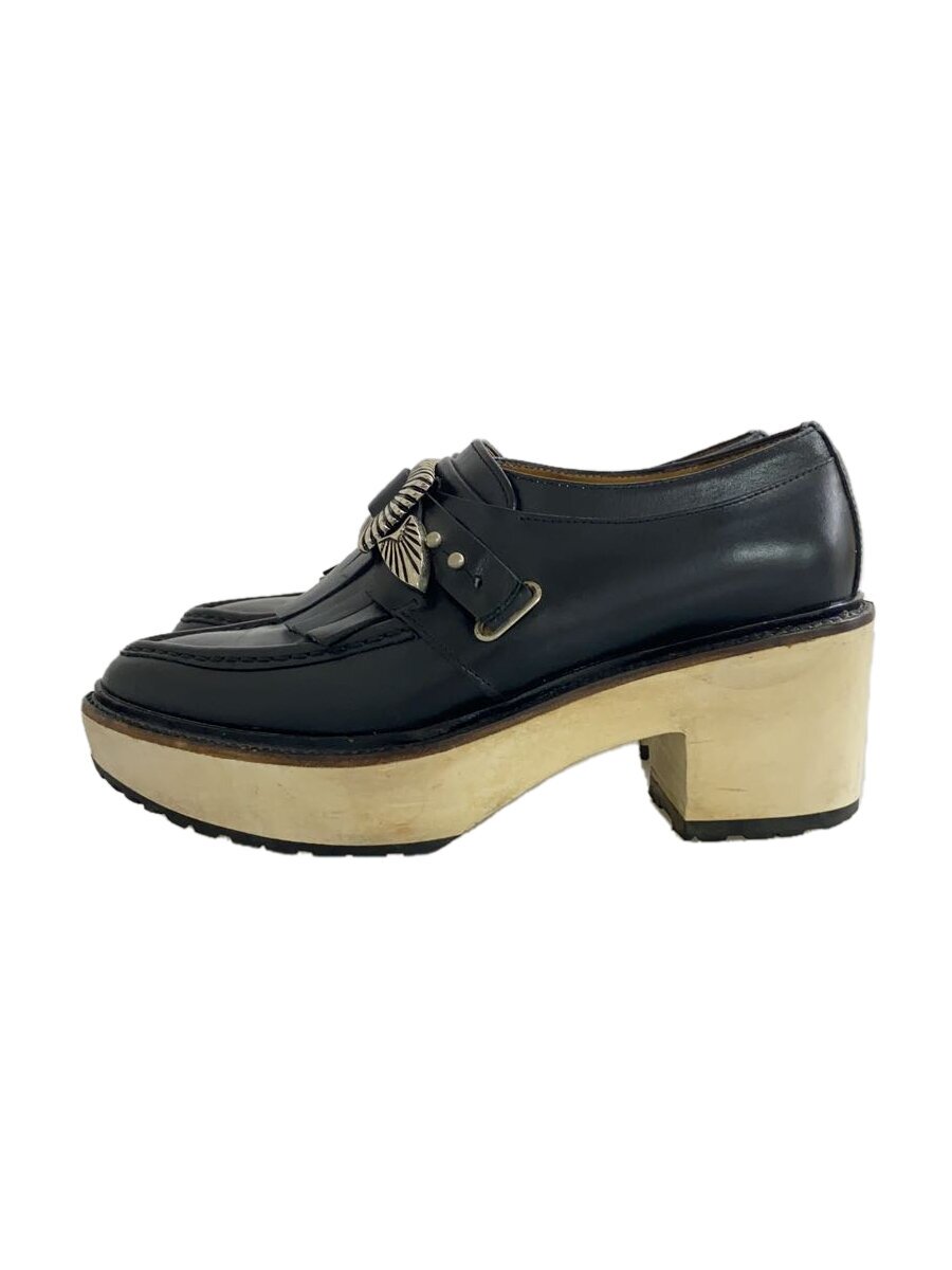 【中古】TOGA PULLA◆置き目毛皮/--/BLK/なめし革【シューズ】