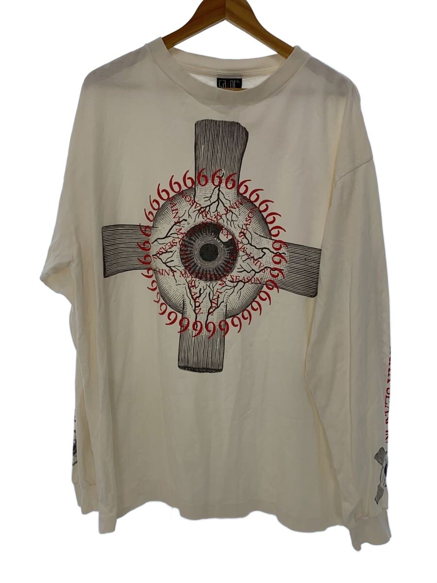 【中古】SAINT MICHAEL◆LS TEE/EYEBALL/SM-S23-0000-036/白いこと/XXL【メンズウェア】