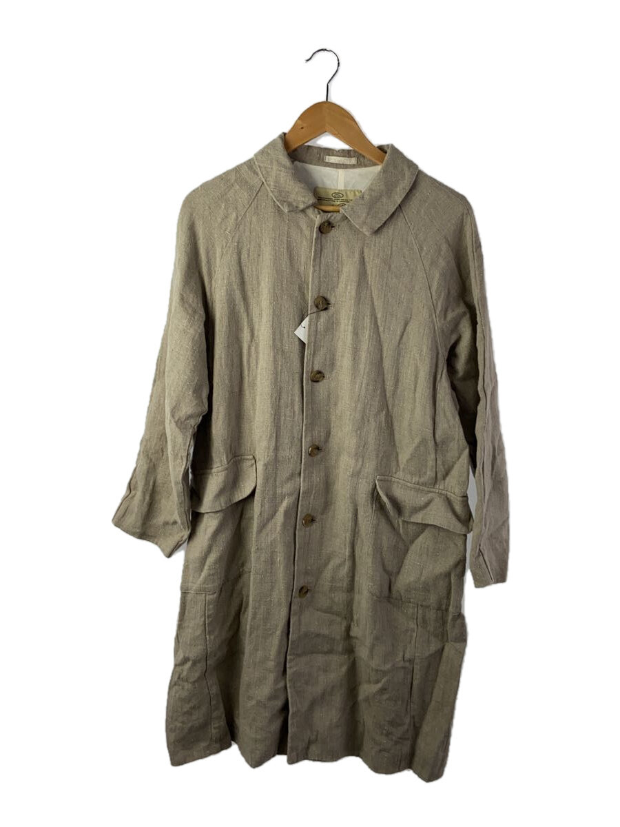 【中古】nest Robe◆厚地の外套/--/リネン/ベージュ/01153-1246【レディース御召しもの】