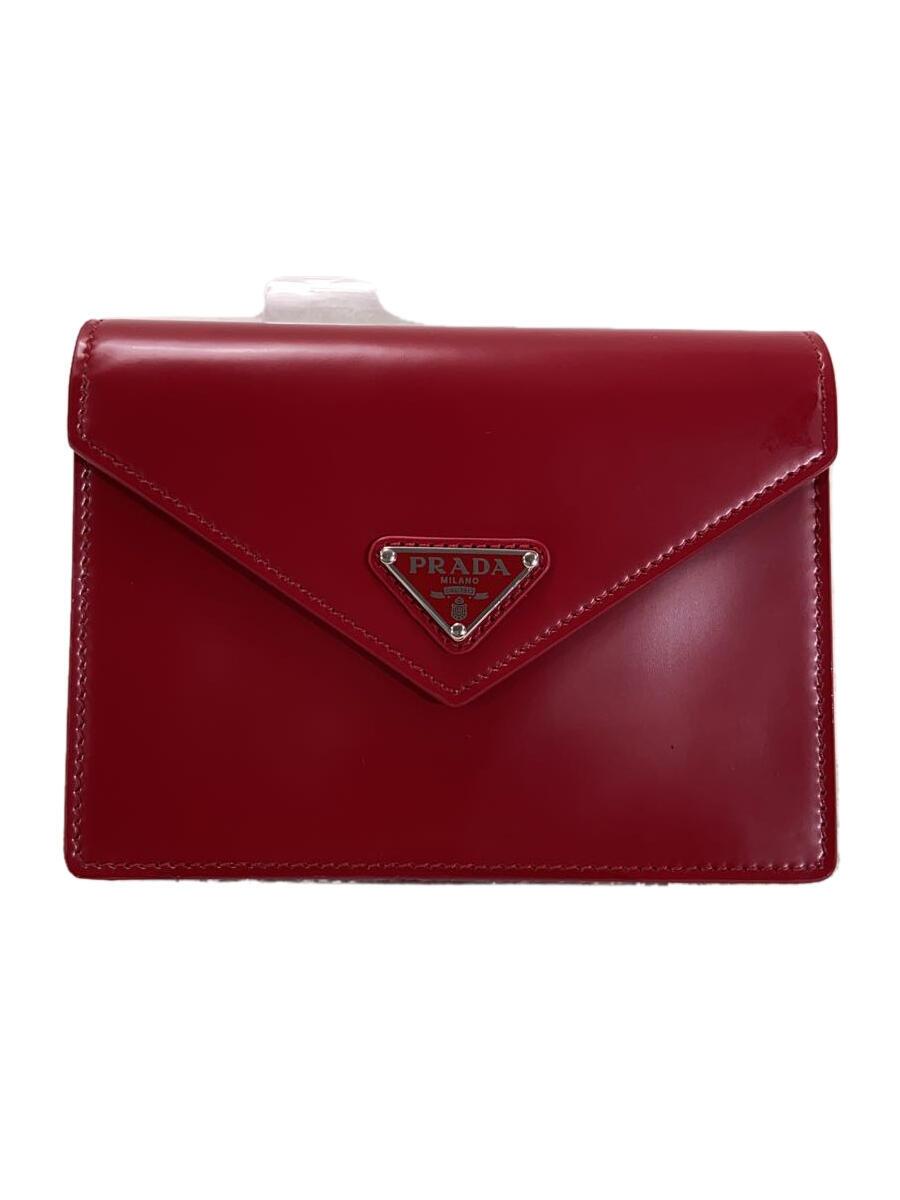 【中古】PRADA◆車寄せ/なめし革/RED/無地/2SC0040DCF0D56【御徒面子】