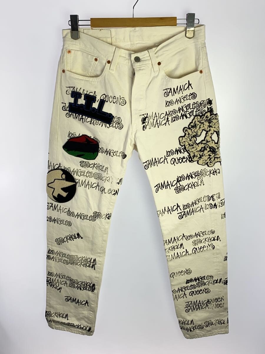【中古】DENIM TEARS◆引っ切り無いズボン下/32/ジーンズ/WHT【メンズウェア】