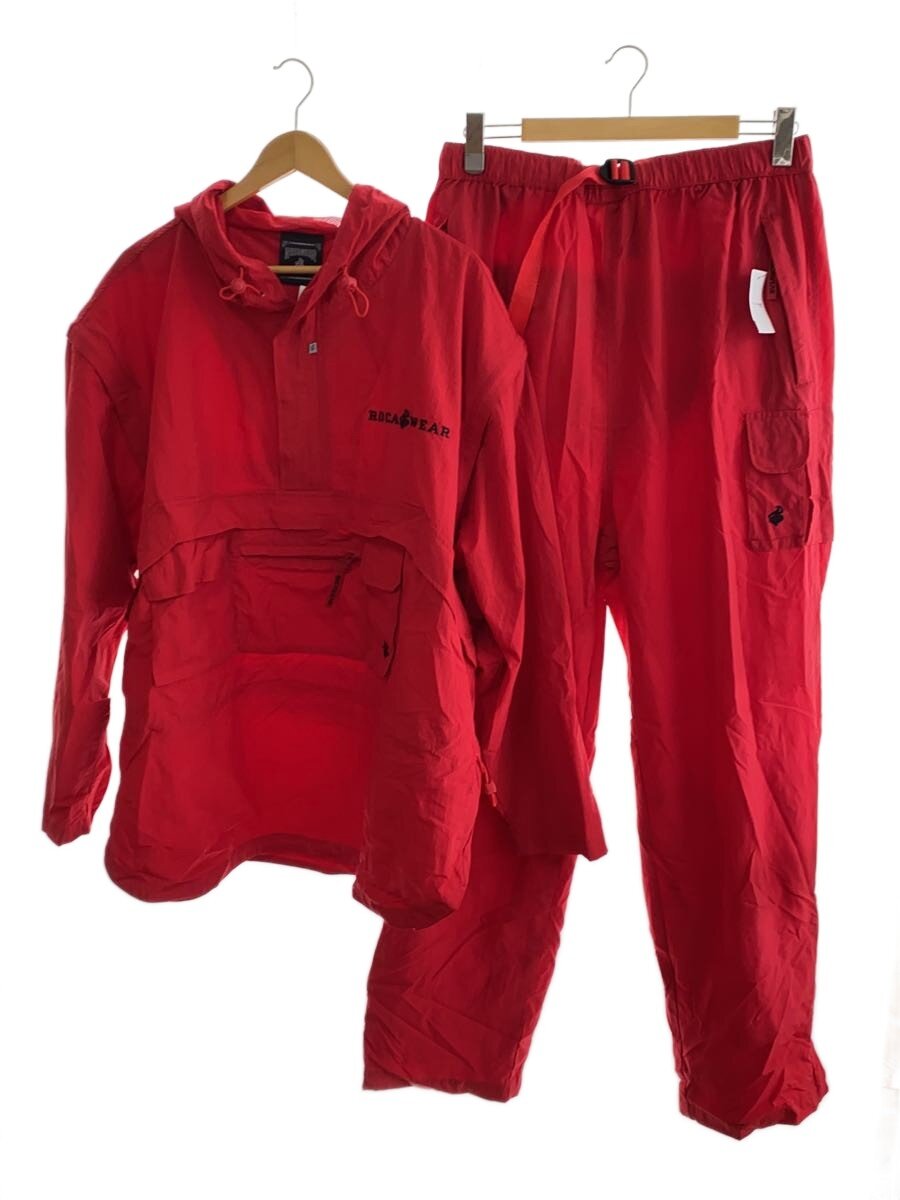 【中古】ROCAWEAR◆セットアップ/XL/ナイロン/RED/無地【メンズウェア】
