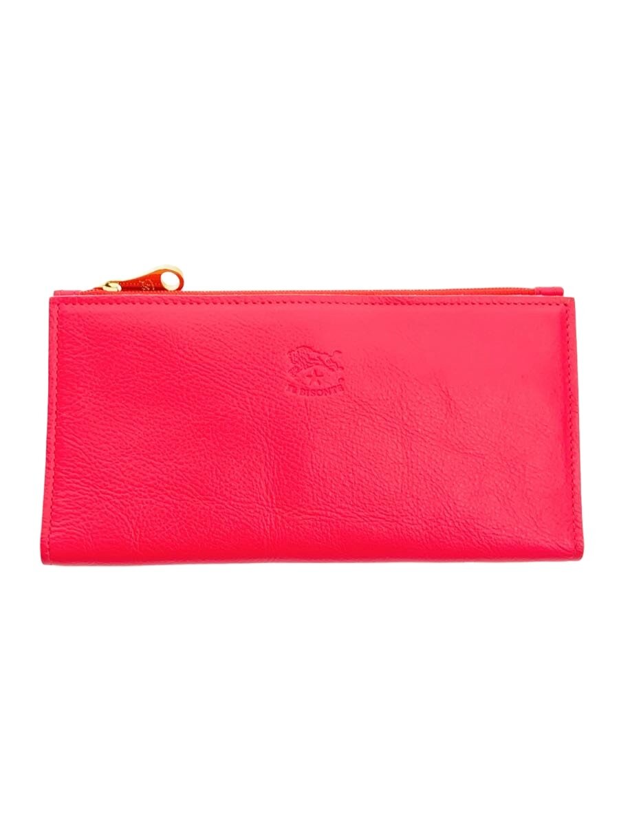 【中古】IL BISONTE◆2つ折り銭入れ/なめし革/RED/無地/メンズ//【服飾雑貨他】