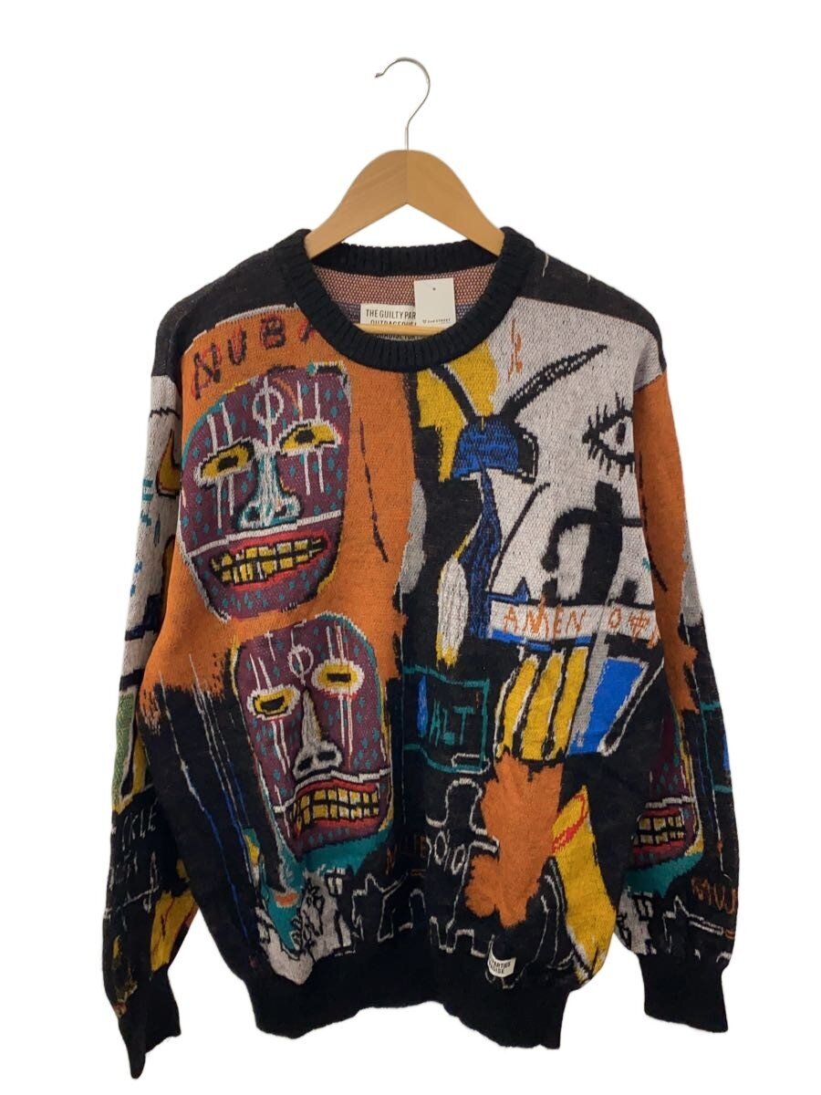 【中古】WACKO MARIA◆JEAN-MICHEL-BASQUIAT/ジャン\u003dミシェル・バスキア/編み物・スウェーター(朦々たる)/L//【メンズウェア】