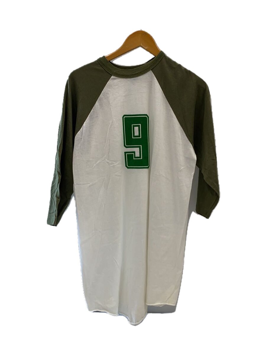 【中古】80s-90s Vintage ナンバリング ラグランカットソー フロッキープリント/XL/WHTxGRN【メンズウェア】