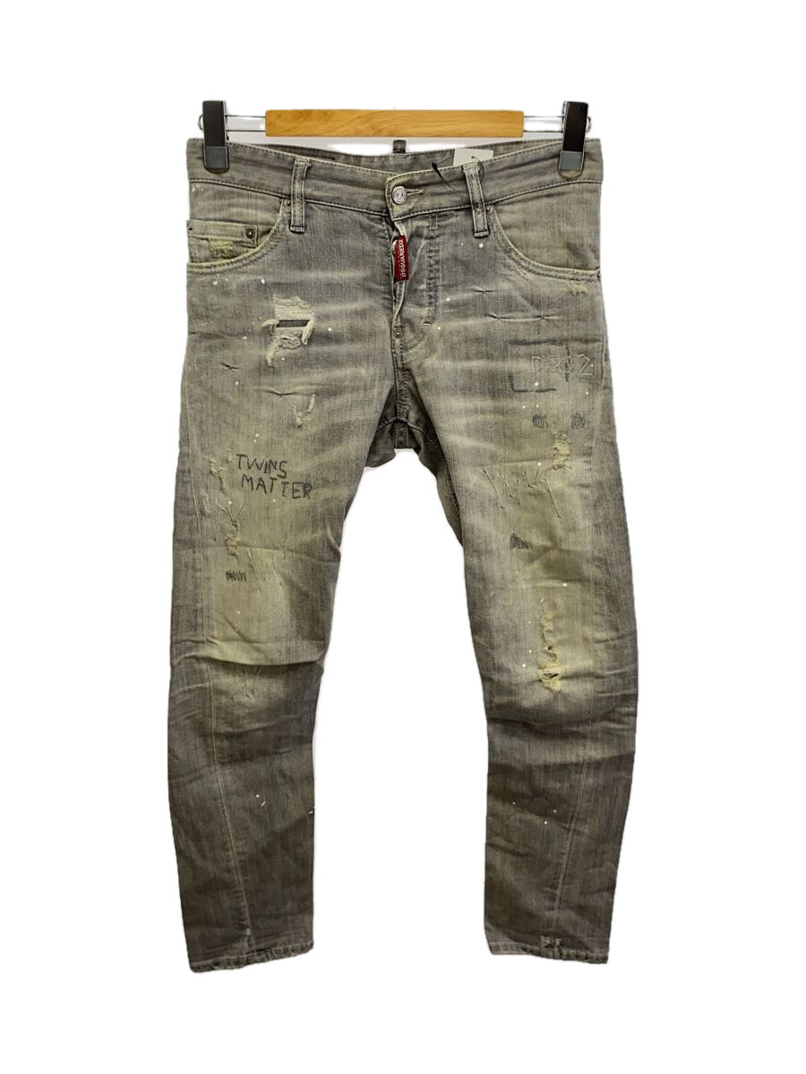 【中古】DSQUARED2◆下つ方/42/綿織物/GRY/無地/02PR/2018/34/1【メンズウェア】