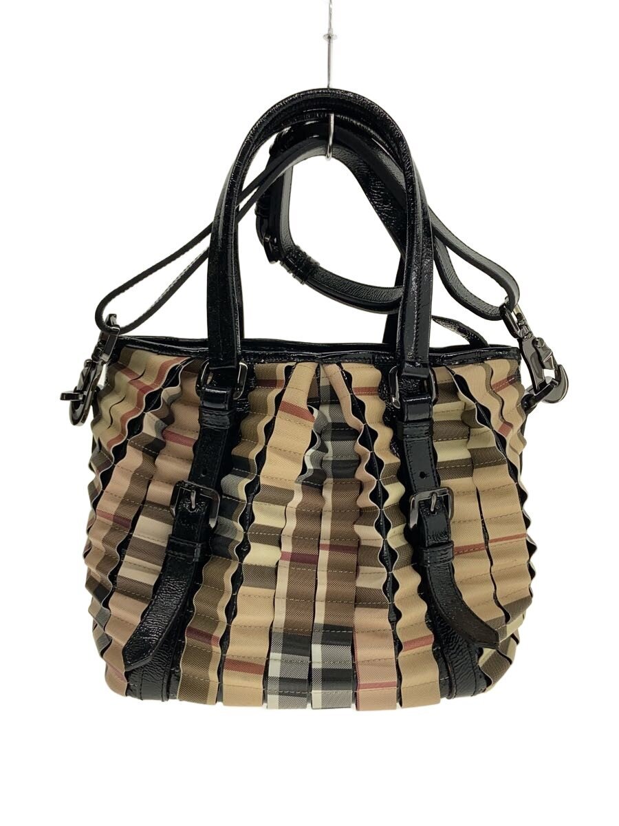 【中古】BURBERRY◆ショルダーバッグ/なめし革/マルチ色つや【御徒面子】