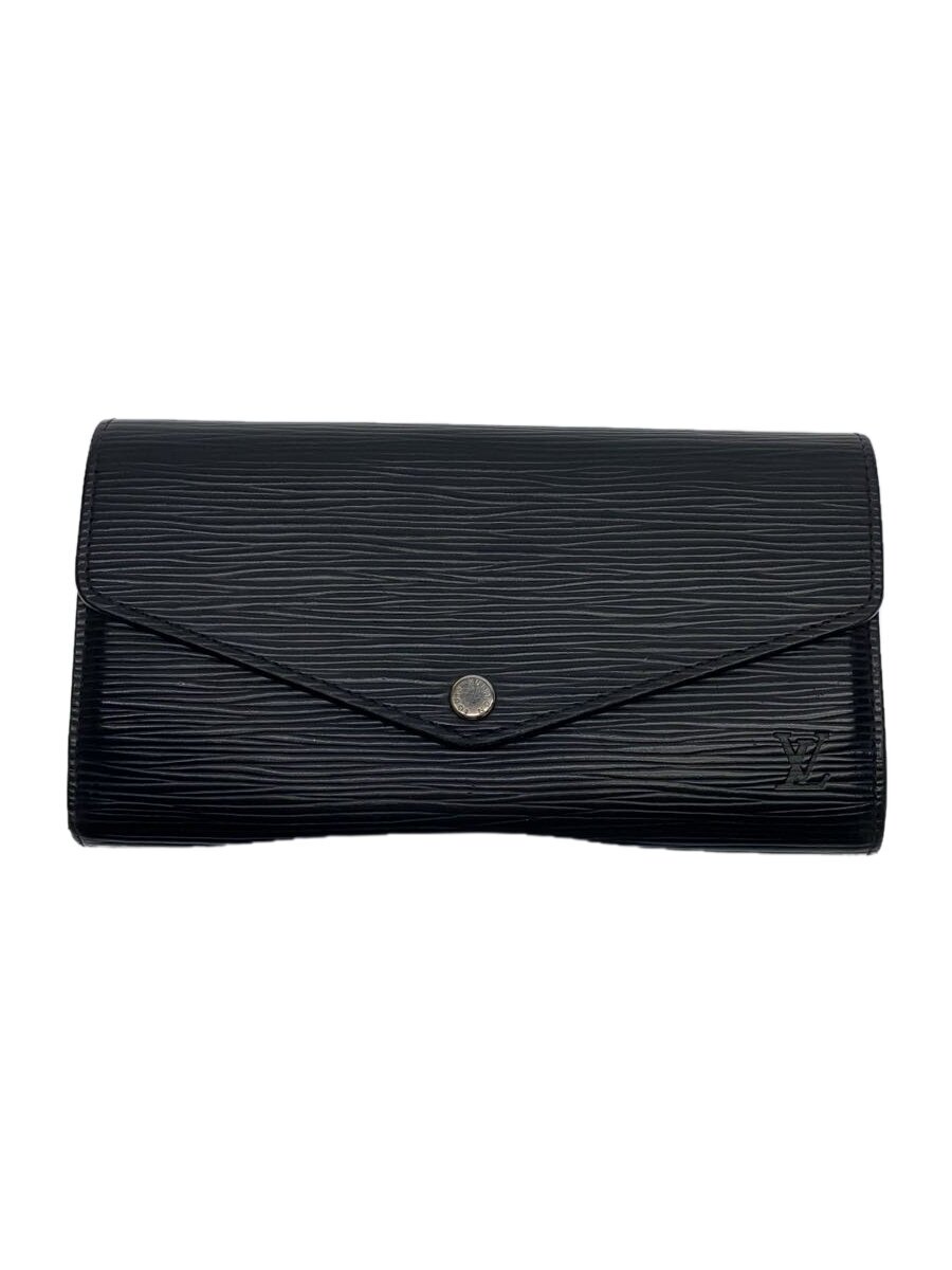 【中古】LOUIS VUITTON◆ポルト・フォイユ・サラ_エピ_BLK/なめし革/BLK/メンズ/M60582【服飾雑貨他】