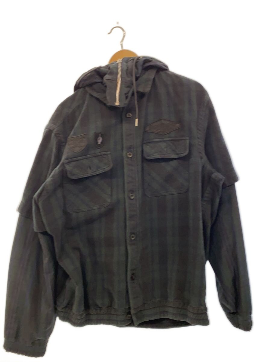 【中古】sacai◆Gonz Multi Patch Plaid Hoodie/ジャケット/4/グリーン/チェック/24-03548M//【メンズウェア】|2nd STREET 店
