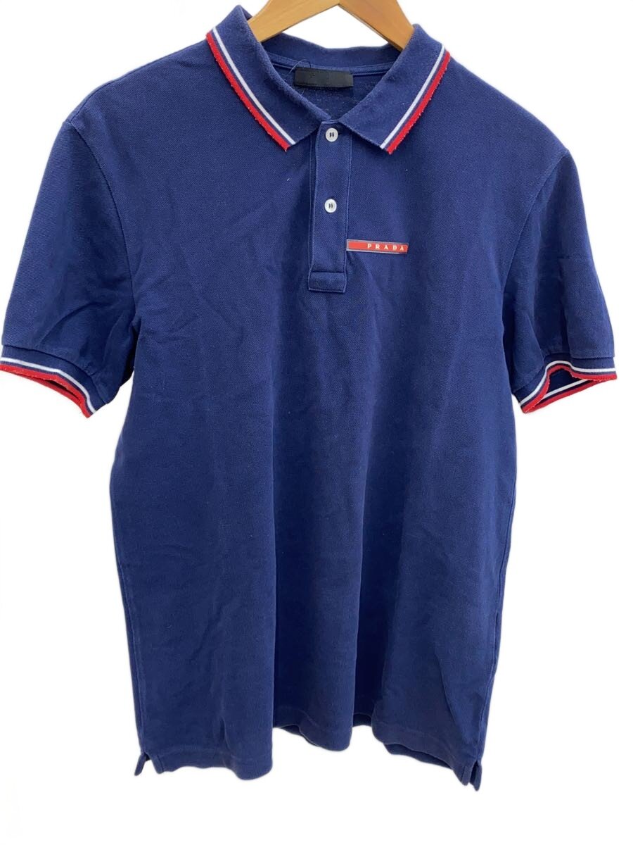 【中古】PRADA◆スポーツシャツ/XL/綿織物/NVY/SJJ887 R122 322//【メンズウェア】
