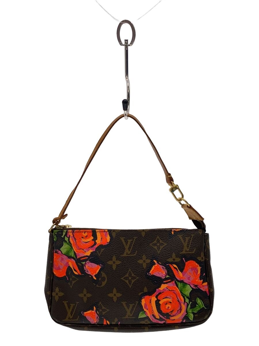 【中古】LOUIS VUITTON◆ポシェット・アクセソワール_モノグラム・さくら色/PVC/BRW【御徒面子】