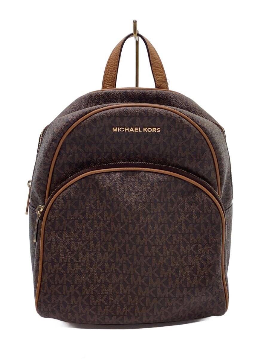 【中古】MICHAEL KORS◆背嚢/なめし革/BRW/総柄【御徒面子】