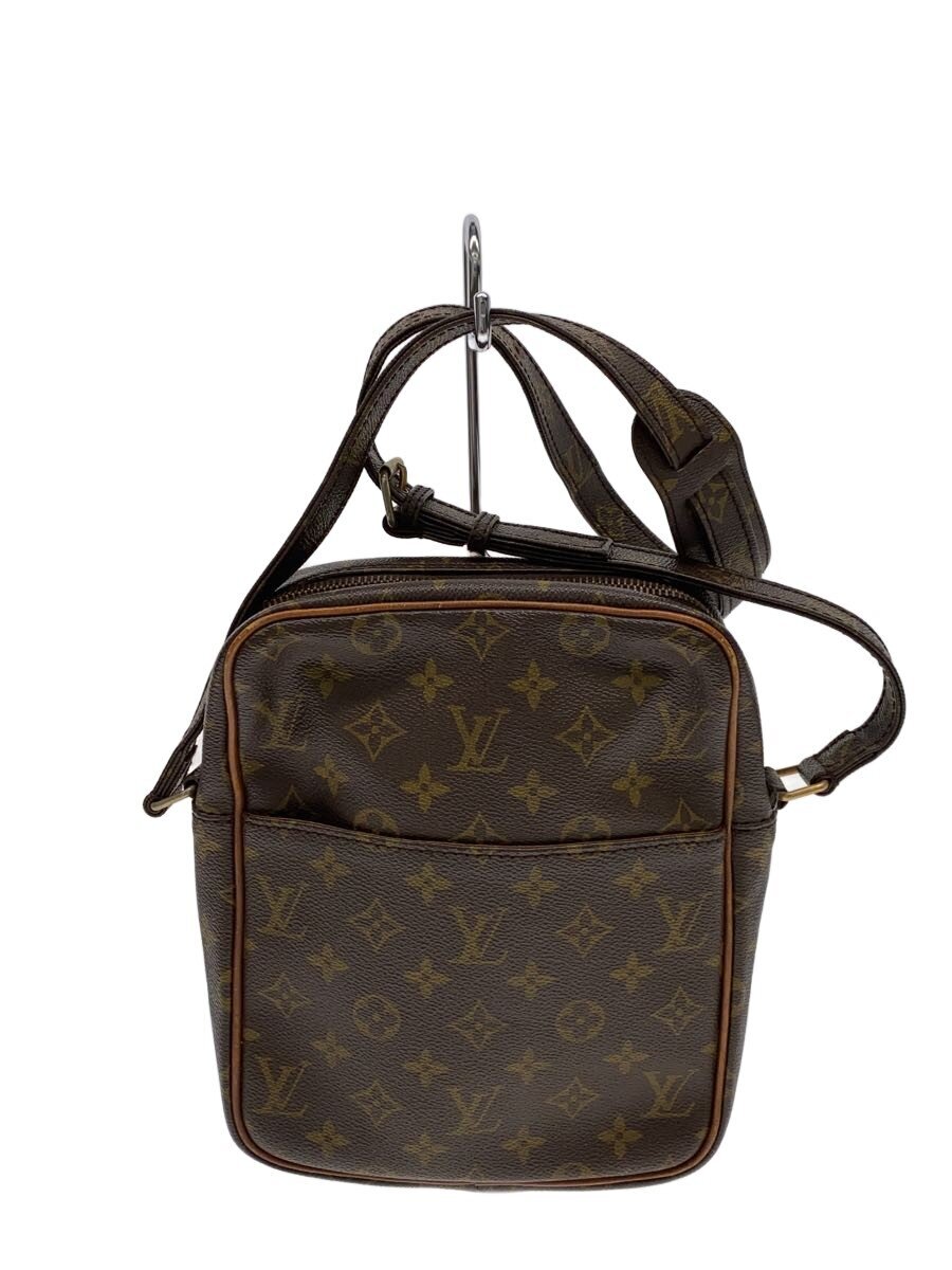 【中古】LOUIS VUITTON◆プチ・マルソー_モノグラム・帆布/なめし革/BRW/総柄【御徒面子】