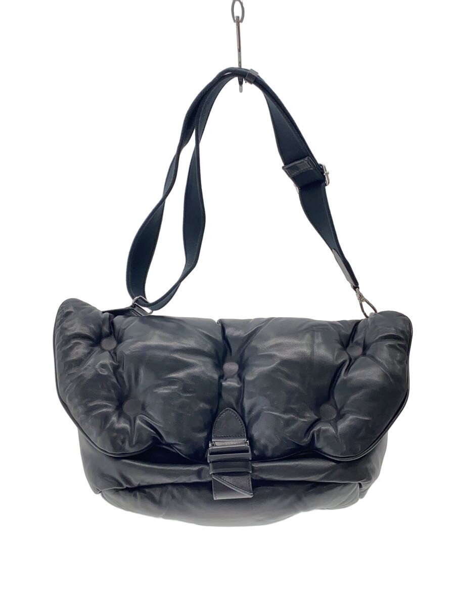 【中古】Maison Margiela◆瓦ゲットー/伝達人御徒面子/ショルダーバッグ/なめし革/黒いこと/メゾンマルジェラ【御徒面子】