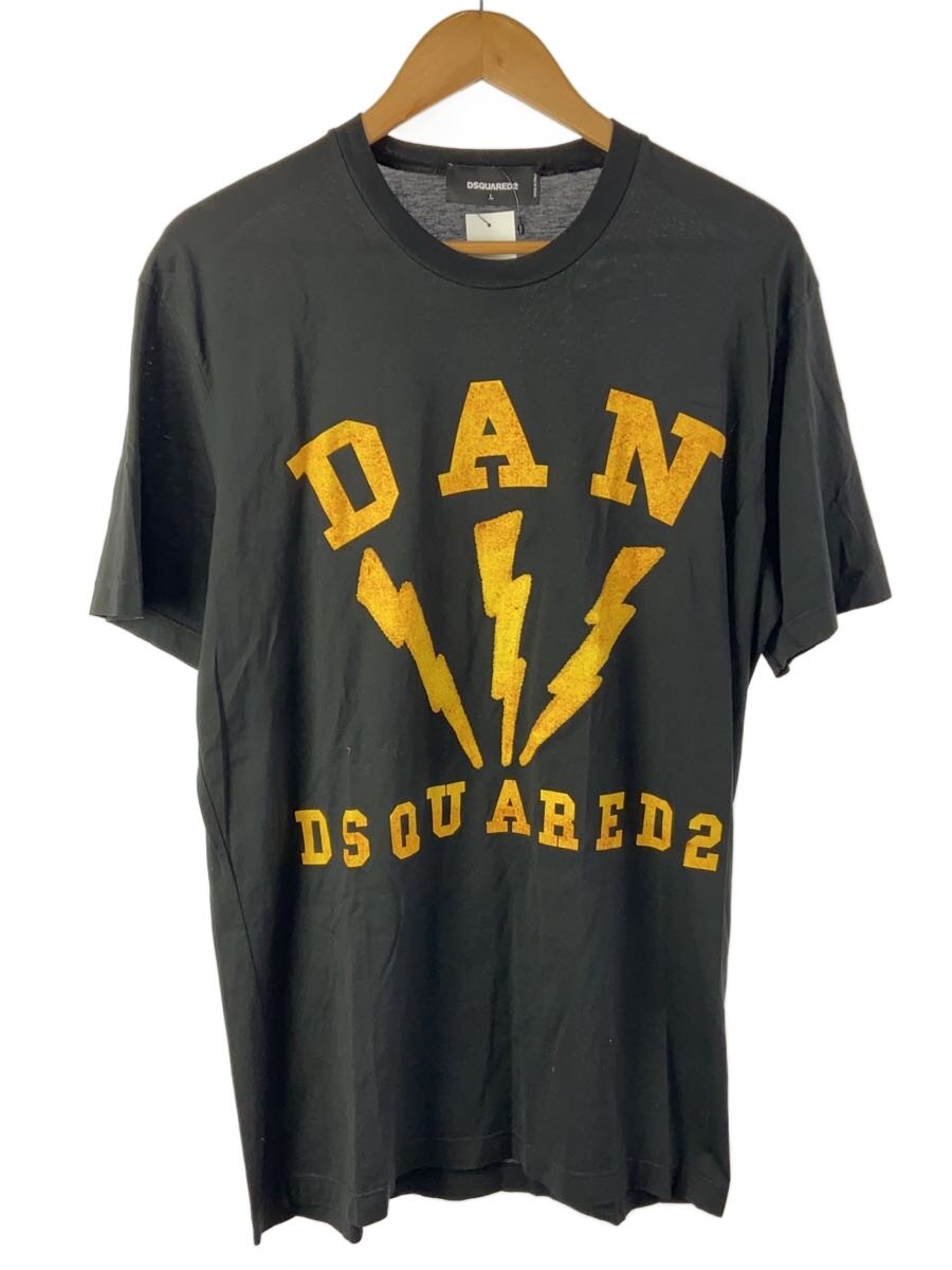 【中古】DSQUARED2◆プルオーバー/L/綿織物/BLK/刷り上げる【メンズウェア】