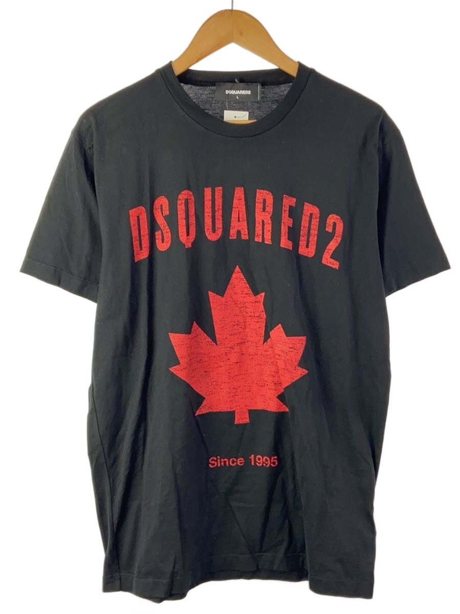 【中古】DSQUARED2◆プルオーバー/L/綿織物/BLK/刷り上げる【メンズウェア】