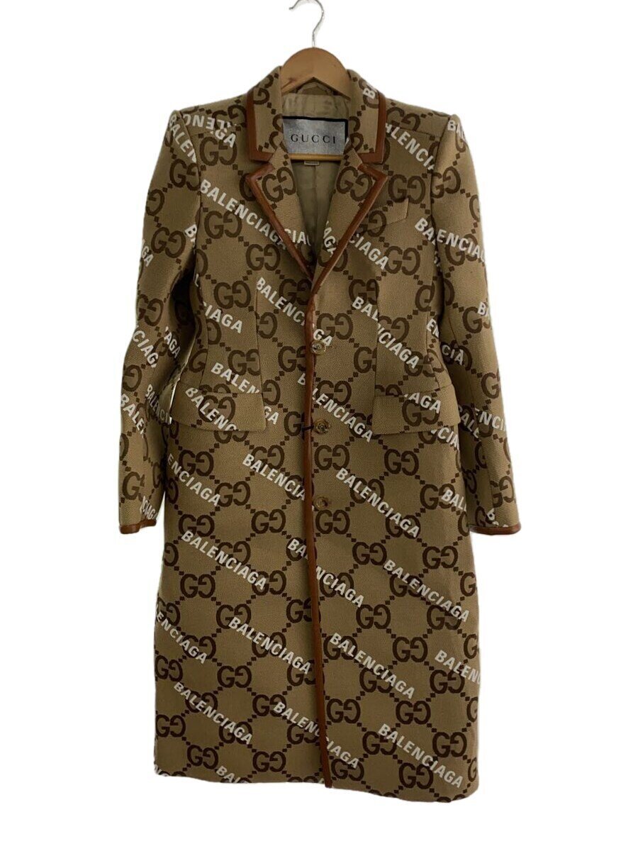 【中古】GUCCI◆21AW/The Hacker Project Jumbo GG Coat/46/綿織物/BEG/総柄/6760【メンズウェア】