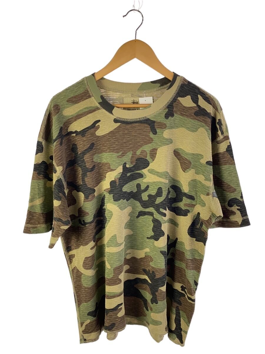【中古】STUSSY◆25ss/pigment dyed ss thermal camo/XL/綿織物/GRN/家鴨フラ//【メンズウェア】