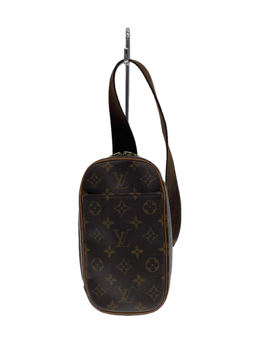 【中古】LOUIS VUITTON◆ポシェット・ガンジュ_モノグラム・帆布_BRW/PVC/BRW/総柄【御徒面子】