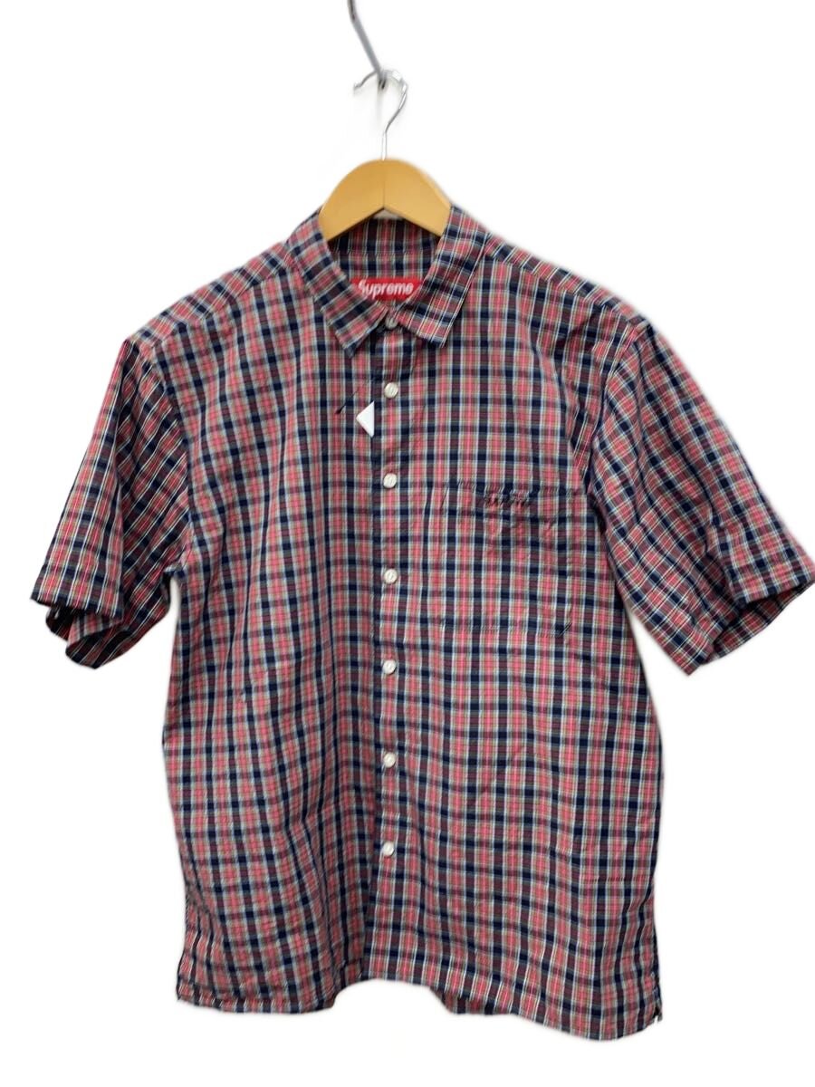 【中古】Supreme◆24SS/Loose Fit Mini Plaid S/S Shirt/半袖プルオーバー/M/綿織物/RED/照合のしるし//【メンズウェア】
