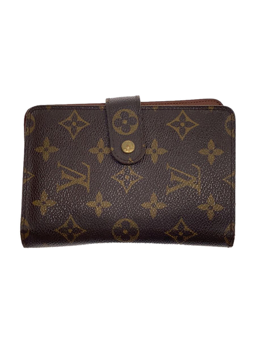 【中古】LOUIS VUITTON◆ポルト・パピエ・ジップ_モノグラム・キャンバス_BRW/PVC/BRW/総柄/メンズ【服飾雑貨他】