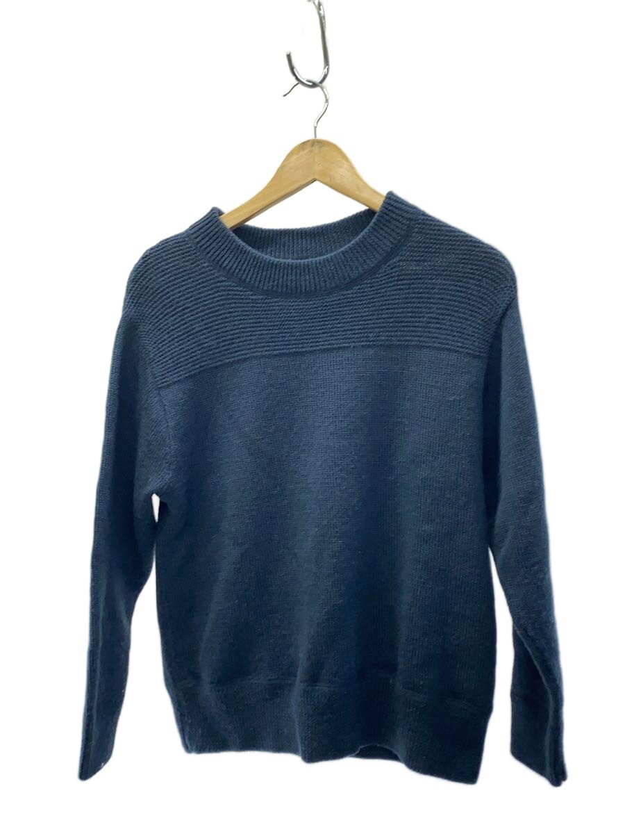 【中古】MHL.◆23AW/DRY DENSE WOOL/編み物・プルオーバー(朦々たる)/2/羊毛/NVY/無地/595-32635【レディース御召しもの】