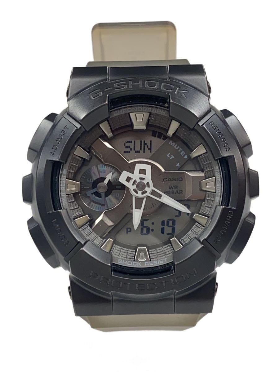 【中古】CASIO◆石英ウオッチ_G-SHOCK/デジアナ/天然ゴム/GRY/CLR【服飾雑貨他】