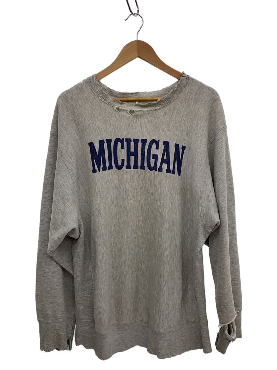 【中古】Champion◆80s/MICHIGAN/染み込み/RW/汗水/XL/綿織物/GRY/曳き船手抜かり【メンズウェア】