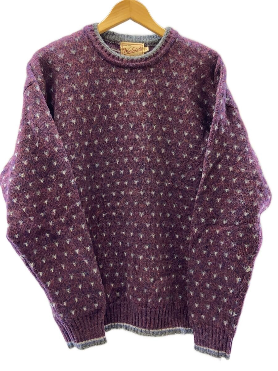 【中古】Woolrich◆編み物・スウェーター(朦々たる)/L/羊毛/BRD【メンズウェア】