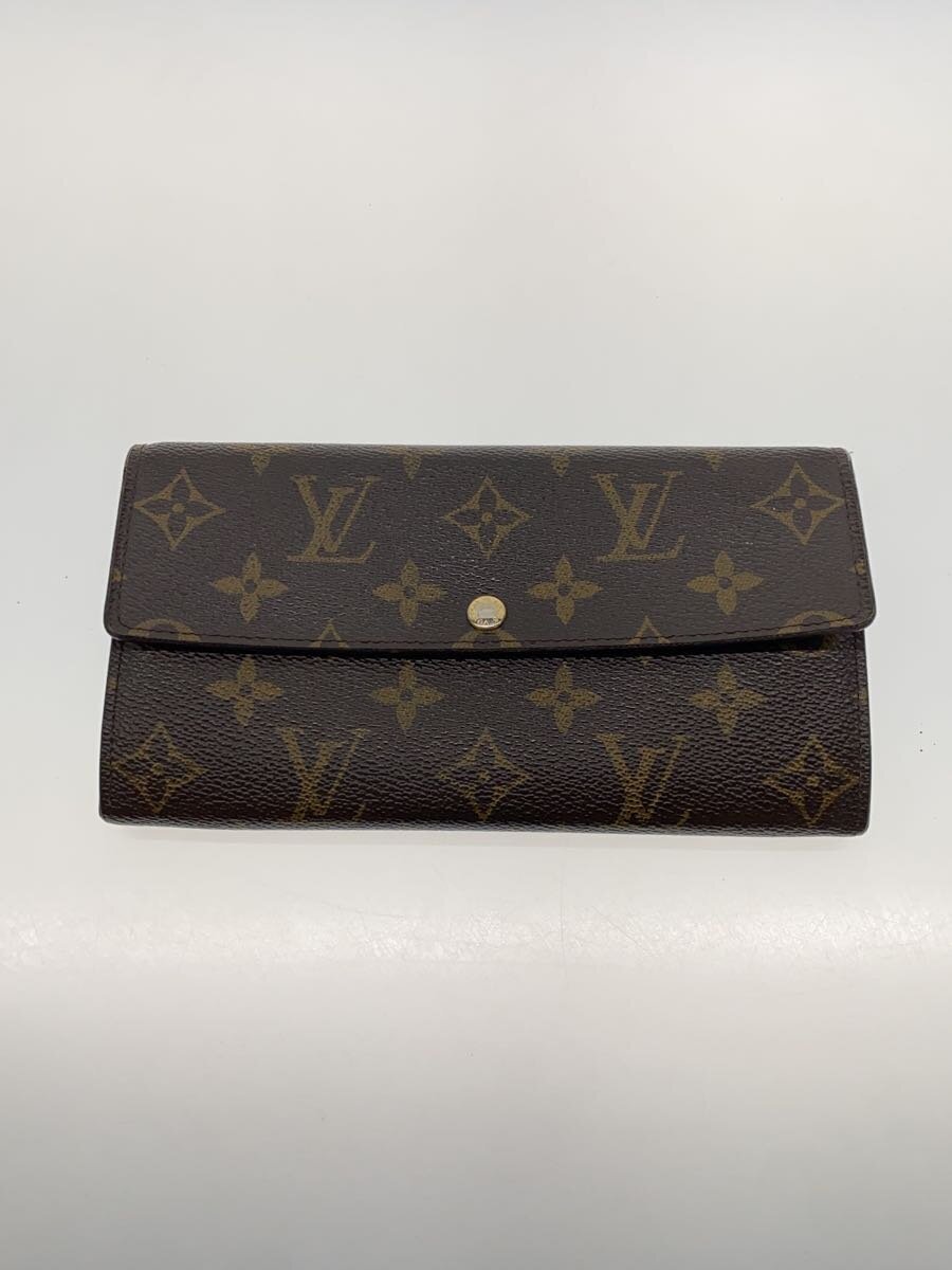 【中古】LOUIS VUITTON◆長財布/--/BRW/レディース【服飾雑貨他】