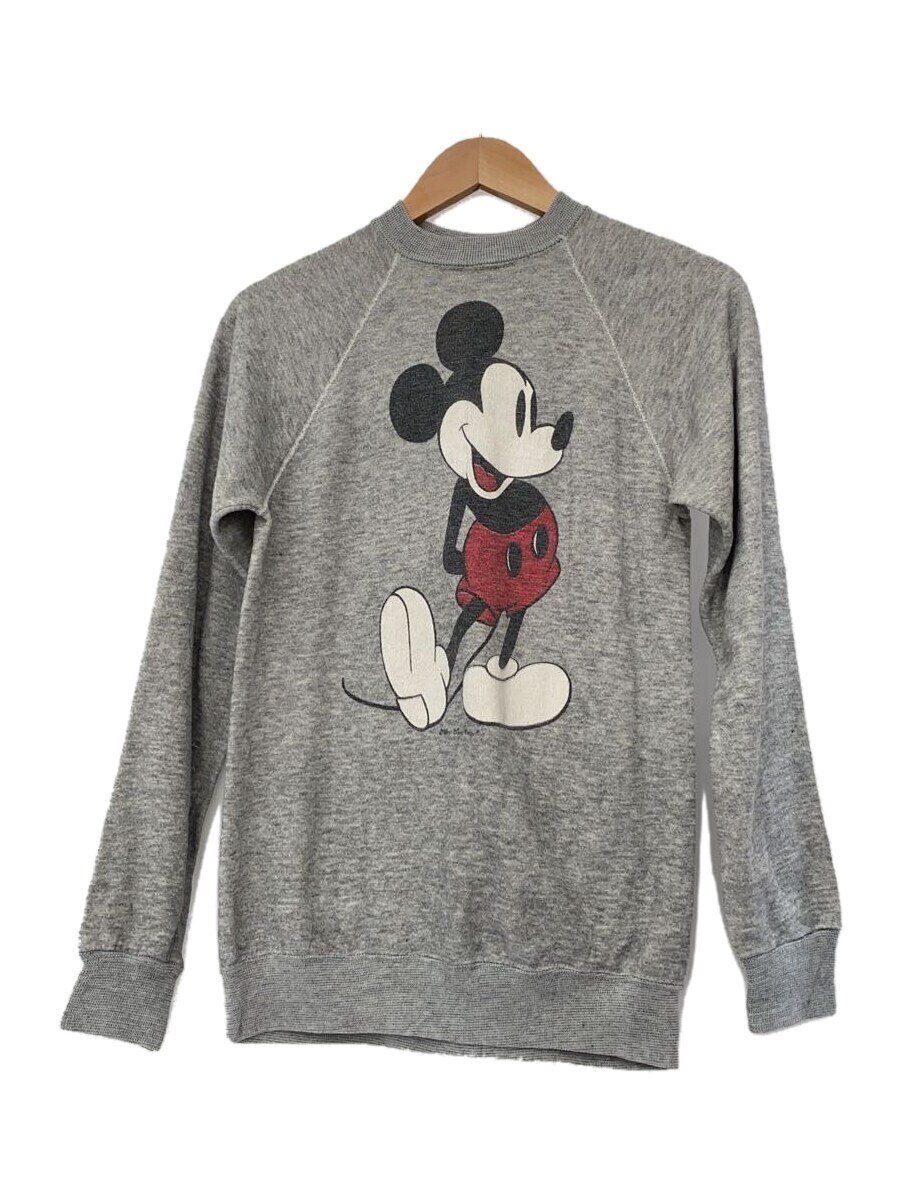 【中古】Disney VINTAGE◆VI/70s/パディ/ラグラン/染み込み/天然ゴム/流汗/M/綿織物/GRY【メンズウェア】