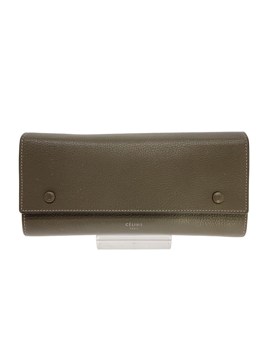 【中古】CELINE◆長金入れ/なめし革/GRY/レディース【服飾雑貨他】