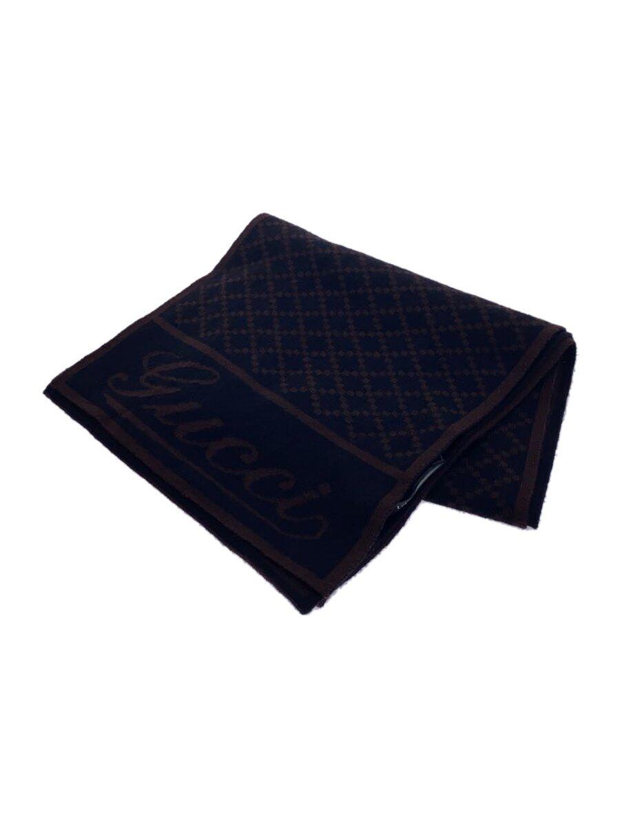 【中古】GUCCI◆えり巻き/羊毛/BRW/総柄/メンズ【服飾雑貨他】