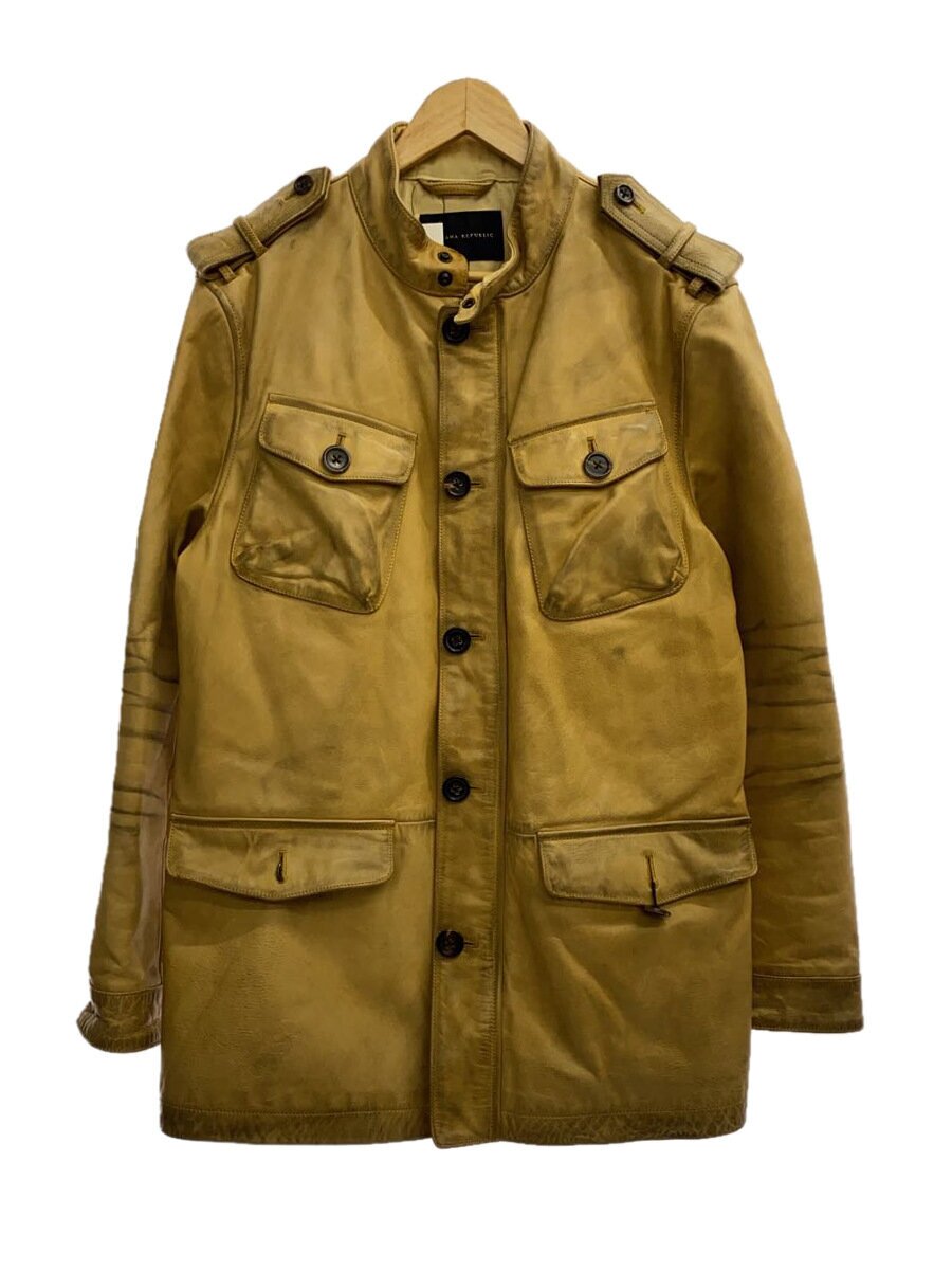 【中古】BANANA REPUBLIC◆レザージャケット・ブルゾン/L/レザー/YLW/無地【メンズウェア】｜2ｎｄ STREET 店