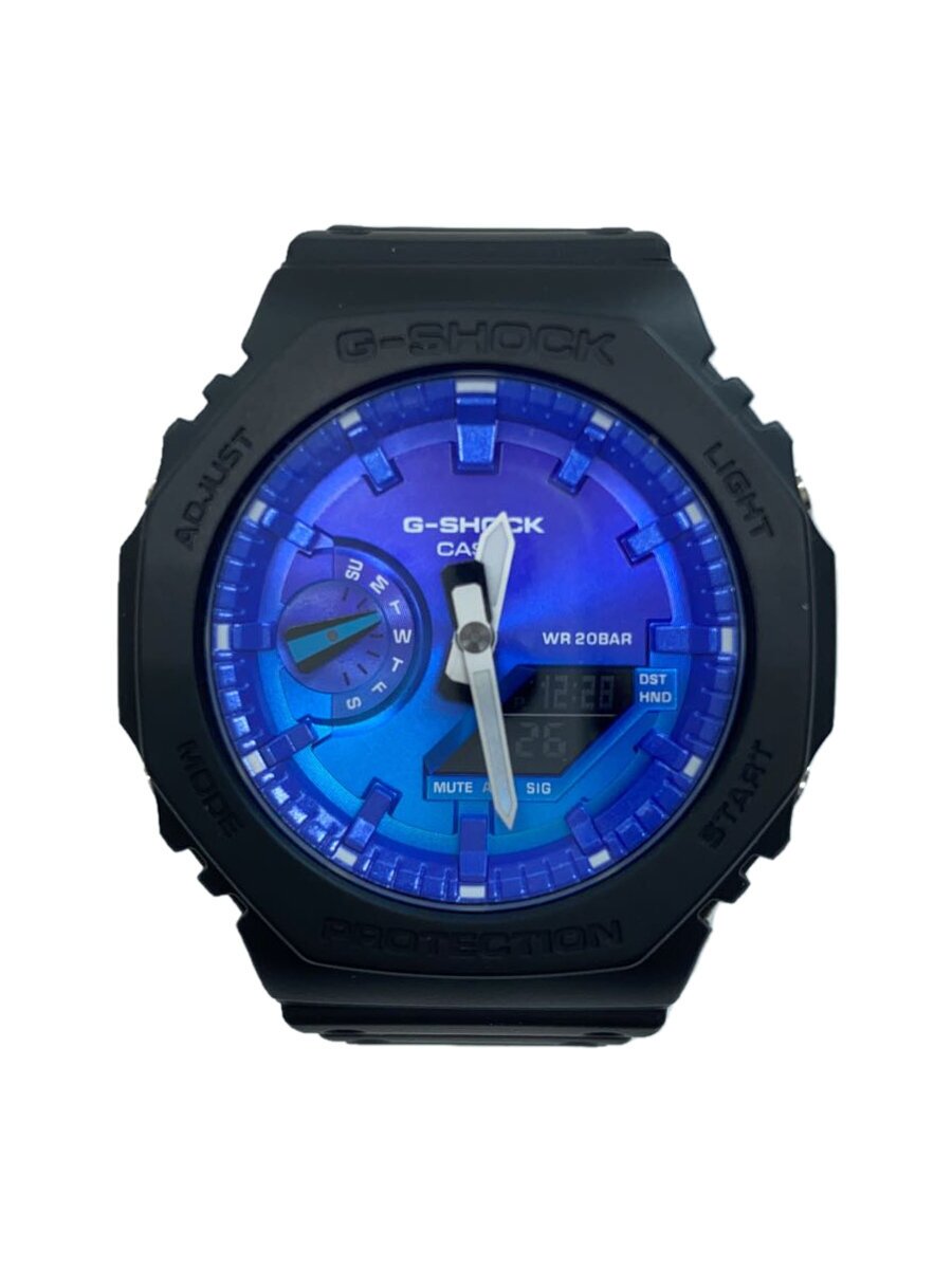 【中古】CASIO◆石英ウオッチ/G-SHOCK/デジアナ/BLU/BLK/GA-2100FL-1AJF【服飾雑貨他】