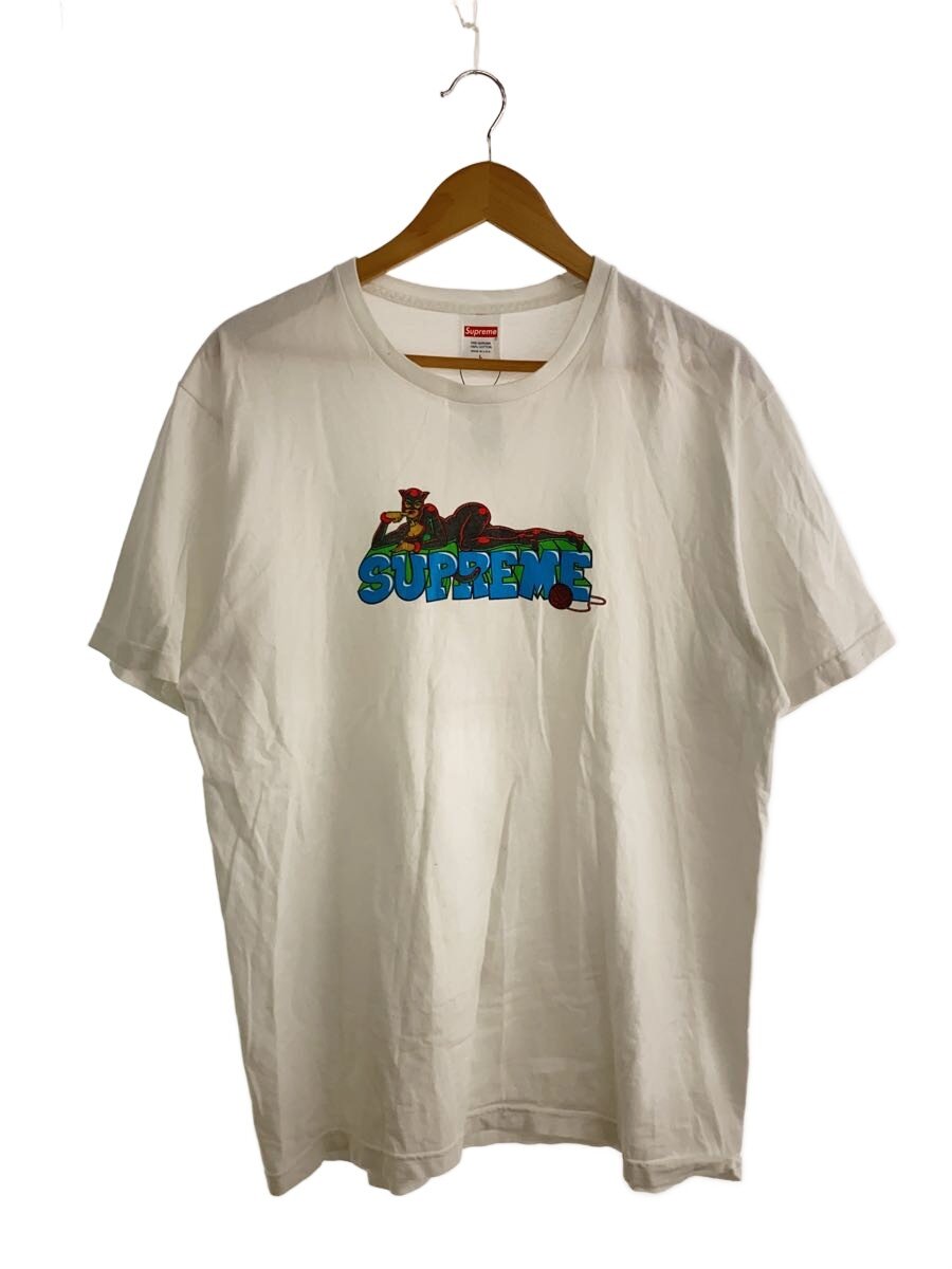 【中古】Supreme◆プルオーバー/L/綿織物/WHT/刷り上げる//【メンズウェア】