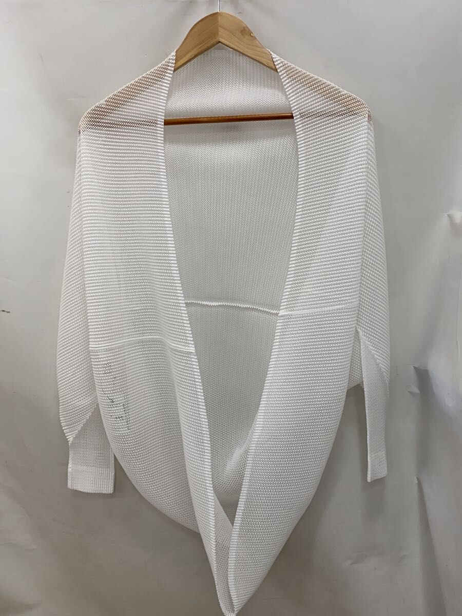 【中古】PLEATS PLEASE ISSEY MIYAKE◆カーディガン(薄手)/--/ポリエステル/WHT/PP63-F0253//【レディースウェア】｜2ｎｄ STREET 店
