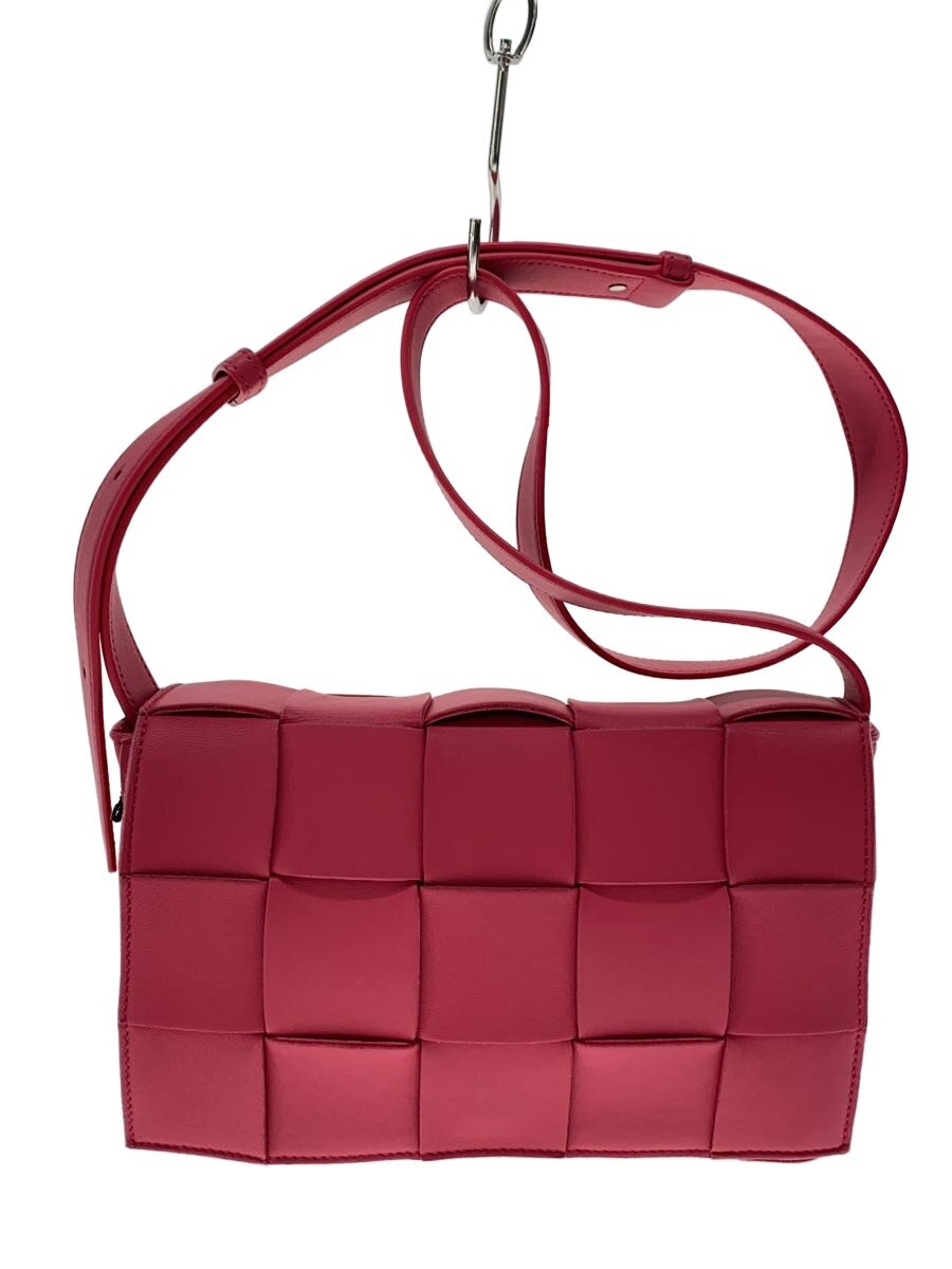 【中古】BOTTEGA VENETA◆ショルダーバッグ/なめし革/PNK/テープ【御徒面子】