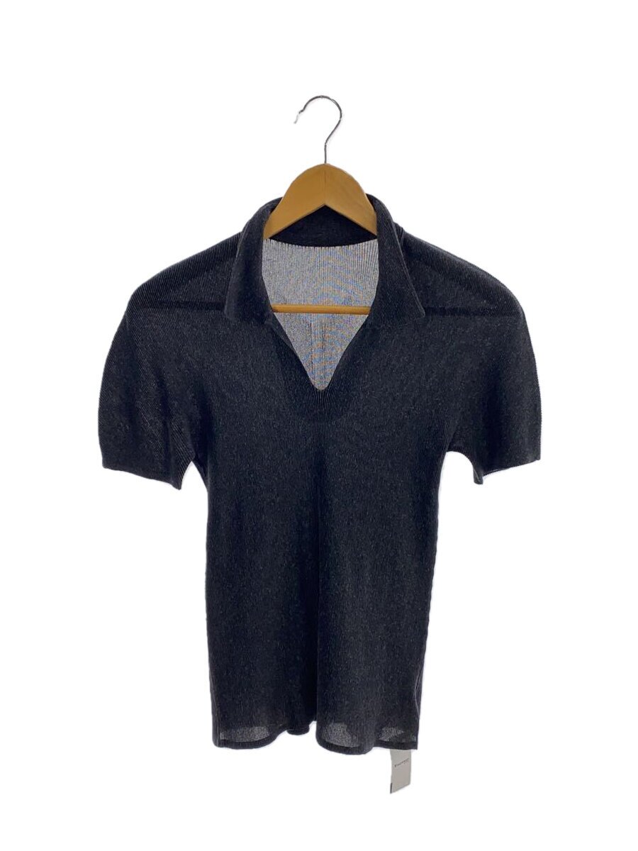 【中古】PLEATS PLEASE ISSEY MIYAKE◆半袖トップ/3/ポリエステル/GRY/無地/pp21-fk106【レディースお召しもの】