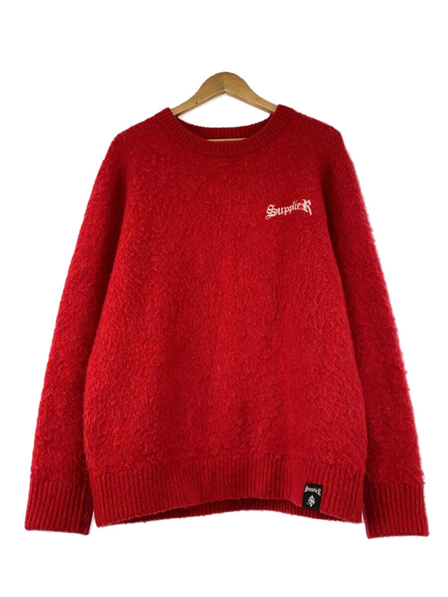 【中古】SUPPLIER◆CROSS LOGO KNIT/クロスロゴニット/ニット・セーター(厚手)/L/アクリル/RED【メンズウェア】|2nd STREET 店